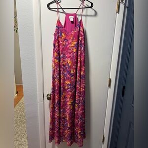Nicole Miller Pink Floral Maxi Dress